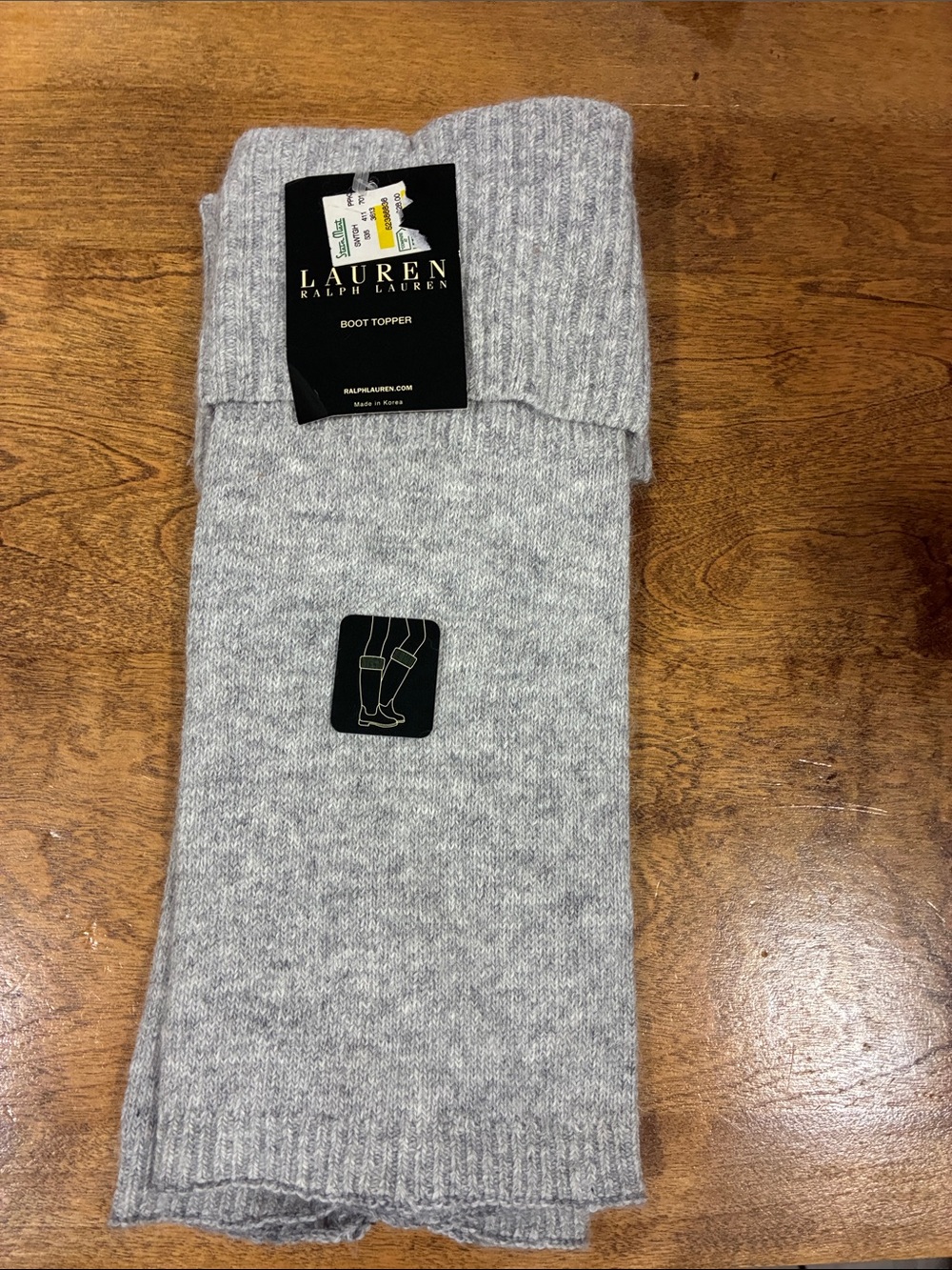 🔥Lauren Ralph Lauren Light Gray Boot Top Socks